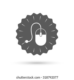 Vintage emblem medal. Computer mouse sign icon. Optical with wheel symbol. Classic flat icon. Vector
