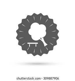 Vintage emblem medal. Falling tree sign icon. Caution break down tree symbol. Classic flat icon. Vector