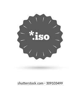 Vintage emblem medal. File ISO icon. Download virtual drive file symbol. Classic flat icon. Vector