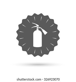 Vintage emblem medal. Fire extinguisher sign icon. Fire safety symbol. Classic flat icon. Vector