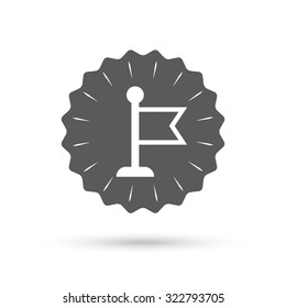 Vintage emblem medal. Flag pointer sign icon. Location marker symbol. Classic flat icon. Vector
