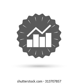 Vintage emblem medal. Graph chart sign icon. Diagram symbol. Statistics. Classic flat icon. Vector