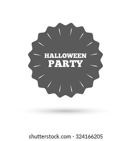 Vintage emblem medal. Halloween pumpkin sign icon. Halloween party symbol. Classic flat icon. Vector