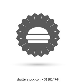 Vintage emblem medal. Hamburger sign icon. Fast food symbol. Junk food. Classic flat icon. Vector