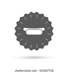 Vintage emblem medal. Hotdog sandwich icon. Sausage symbol. Fast food sign. Classic flat icon. Vector