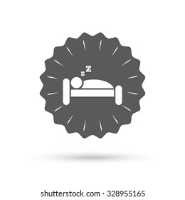 Vintage emblem medal. Hotel apartment sign icon. Travel rest place. Sleeper symbol. Classic flat icon. Vector
