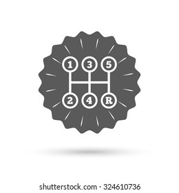 Vintage emblem medal. Manual transmission sign icon. Automobile mechanic control symbol. Classic flat icon. Vector