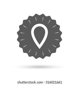 Vintage emblem medal. Map pointer sign icon. Location marker symbol. Classic flat icon. Vector