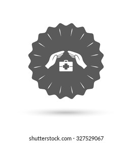 Vintage emblem medal. Medical insurance sign icon. Health insurance symbol. Doctor case. Classic flat icon. Vector
