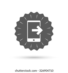 Vintage emblem medal. Outcoming call sign icon. Smartphone symbol. Classic flat icon. Vector