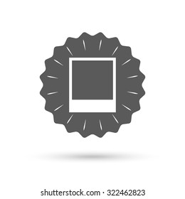 Vintage emblem medal. Photo frame template sign icon. Empty photography symbol. Classic flat icon. Vector