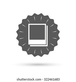 Vintage emblem medal. Photo frames template sign icon. Empty photography symbol. Classic flat icon. Vector