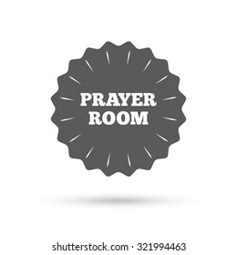Vintage emblem medal. Prayer room sign icon. Religion priest faith symbol. Classic flat icon. Vector