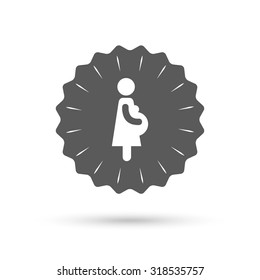 Vintage emblem medal. Pregnant sign icon. Women Pregnancy symbol. Classic flat icon. Vector