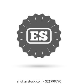 Vintage emblem medal. Spanish language sign icon. ES translation symbol with frame. Classic flat icon. Vector