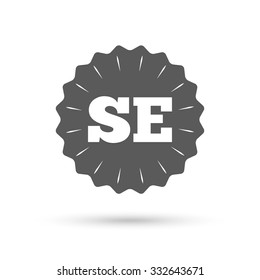 Vintage emblem medal. Swedish language sign icon. SE Sweden translation symbol. Classic flat icon. Vector