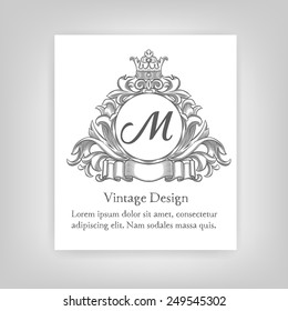 Vintage emblem, monogram