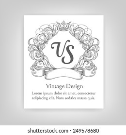 Vintage emblem, monogram