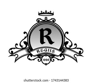 Vintage emblem with a place for your text. Latin translation: regiis-royal.