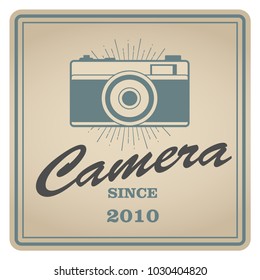 Vintage emblem of retro photo camera