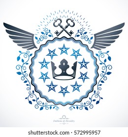 Emblema vintage, diseño heráldico vectorial.