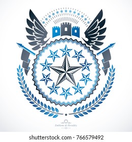 Emblema vintage, diseño heráldico vectorial.