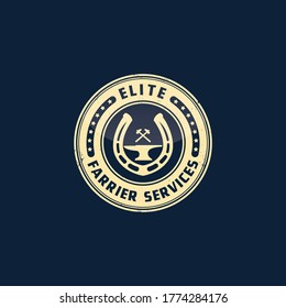 vintage emblems for farrier service company logos