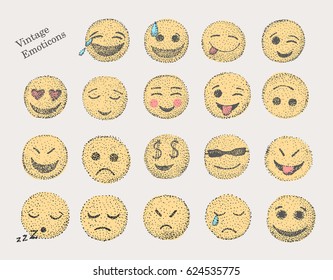 vintage emoticons. vector. 