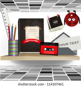 vintage empty book design background. vector picture