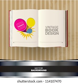 vintage empty book design background. vector picture