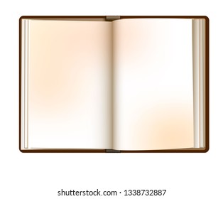 vintage empty book isolated on white background, vector