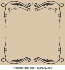 Vintage marco vacío en estilo salvaje oeste. Elemento de diseño vectorial para afiche, tarjeta, banner, volante.