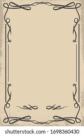 Vintage empty frame in wild west style. Vector design element for poster, card, banner, flyer.