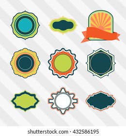 Vintage empty labels for advertisement vector set. Retro empty labels vector set. Vector set of empty labels.