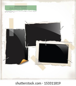 Vintage empty Photo frame Background