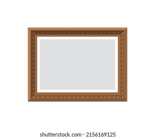 Marco de imagen vacío vintage. Aislado. Estilo plano. Ilustración del vector