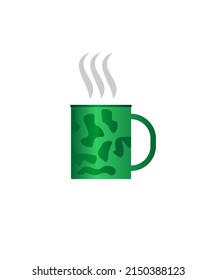 Vintage Enamel Mug Vector Design. 