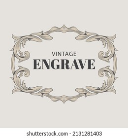 Vintage engrave frame antique vector illustration