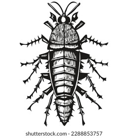 Vintage engrave isolated cockroach illustration cut ink sketch cockroaches
