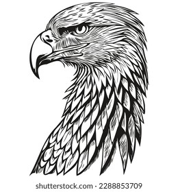 Vintage engrave isolated eagle illustration cut ink sketch bird
