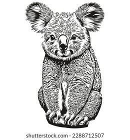 Vintage engrave isolated Koala illustration cut ink sketch koala bear
