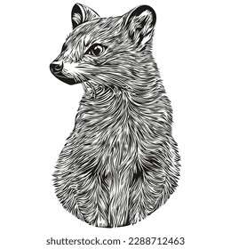 Vintage engrave isolated Mongoose illustration cut ink sketch Mongooses
