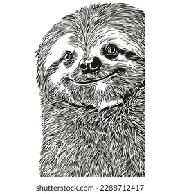 Vintage engrave isolated Sloth illustration cut ink sketch Sloths
