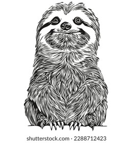 Vintage engrave isolated Sloth illustration cut ink sketch Sloths
