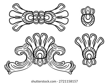 Vintage-Design-Element. Scroll dekorative Ornament. Skizze eines kunstvollen Monogramms. Schwarze kalligrafische Vektorgrafik. Alte Vignette Ornament. Für Dekoration, Druck, Design