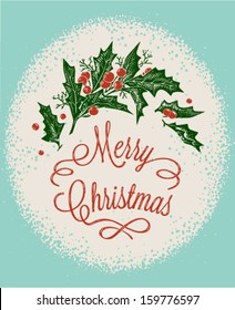 Vintage engraving christmas art. Greeting card \ poster \ banner. Vector illustration.