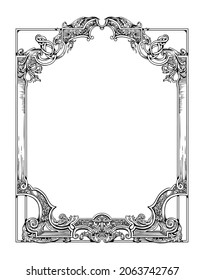 vintage engraving hand drawn frame illustration