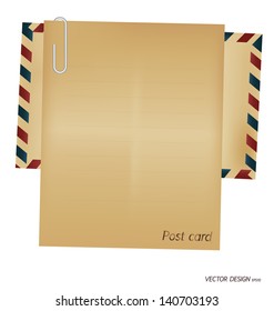 Vintage envelope and blank paper.