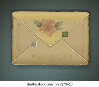vintage envelope isolated, vector