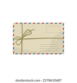 Vintage Envelope with Letter Minimalist Illustration